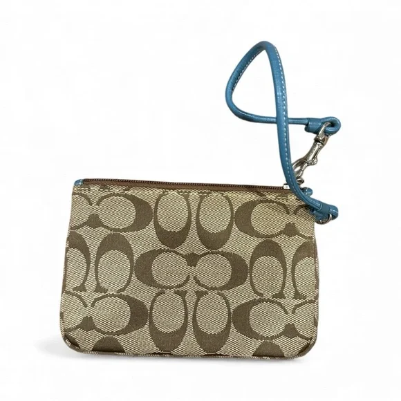 Coach Brown and Blue Wristlet - Picture 2 of 4